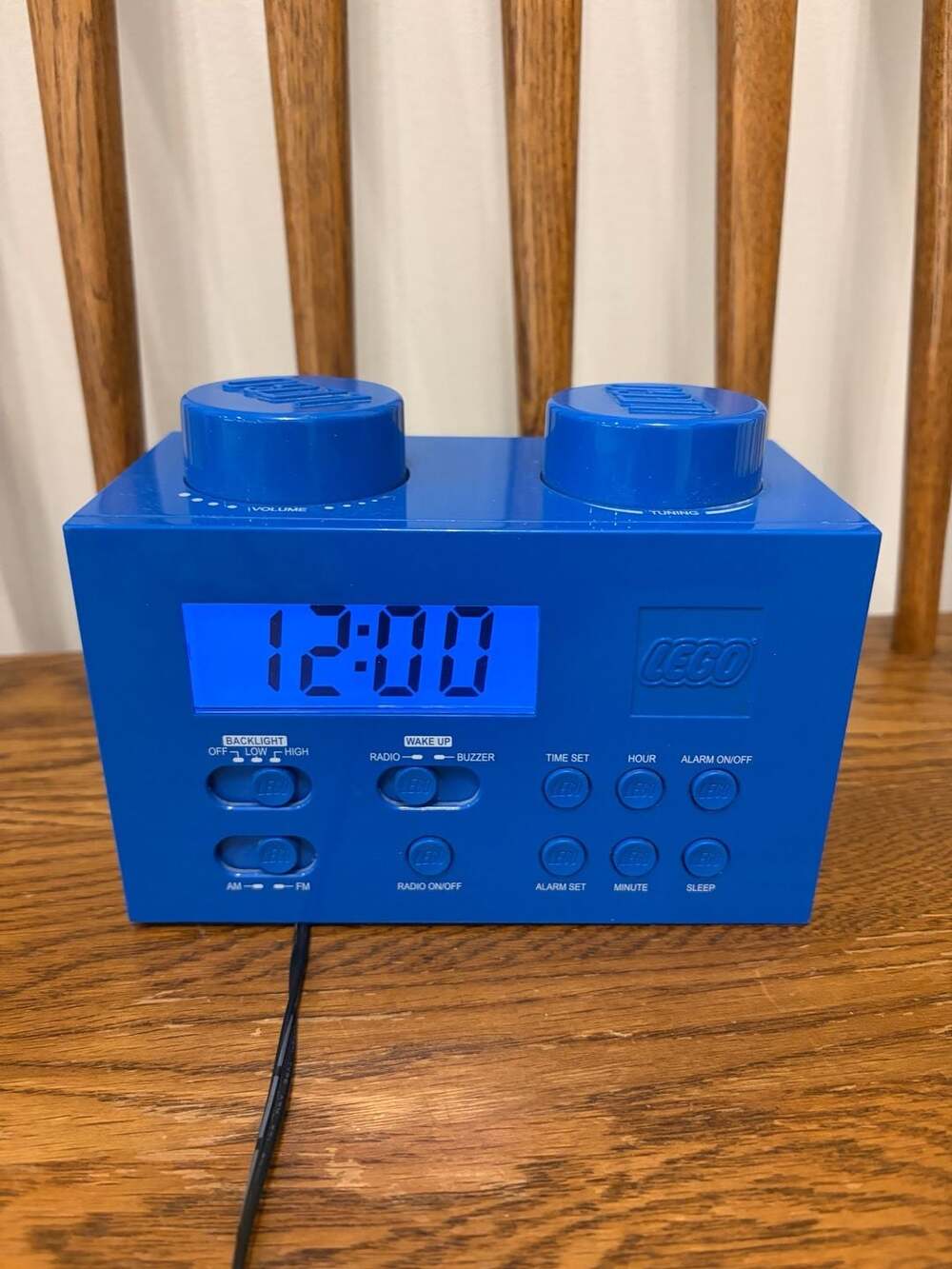 LEGO Portable Clock Radio Model LG11007 Blue Brick
